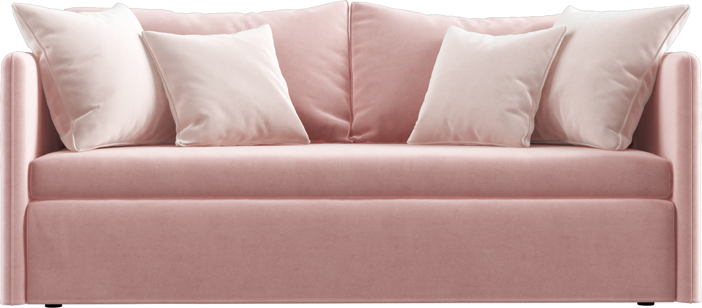 Isolated Pink Sofa on White